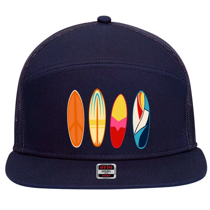 Surf Lover Summer 7 Panel Mesh Trucker Snapback Hat