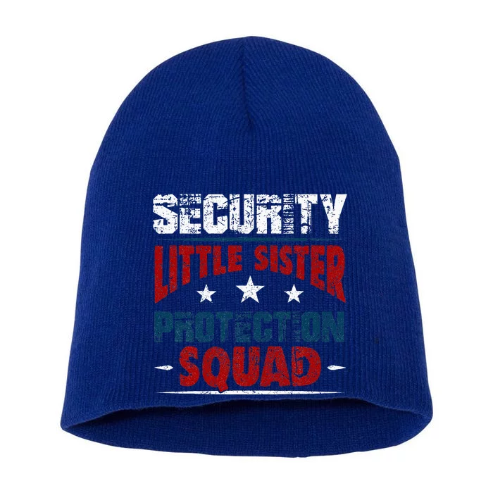 Security Little Sister Protection Squad Brother Short Acrylic Beanie