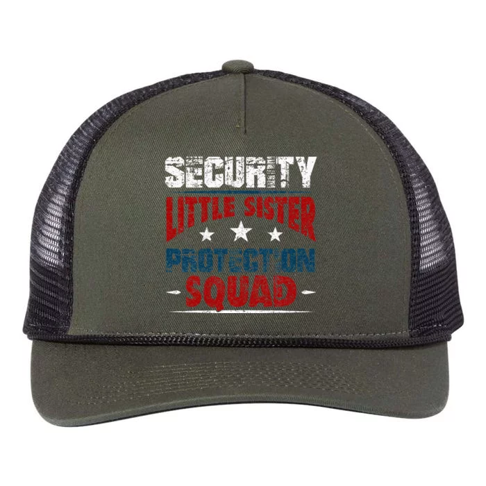 Security Little Sister Protection Squad Brother Retro Rope Trucker Hat Cap