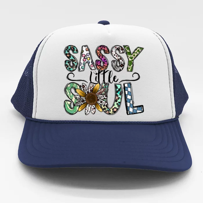 Sassy Little Soul Funny Floral Leopard Trucker Hat