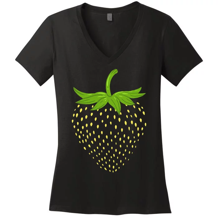 Strawberry Lazy Strawberry Costume Halloween Women's V-Neck T-Shirt