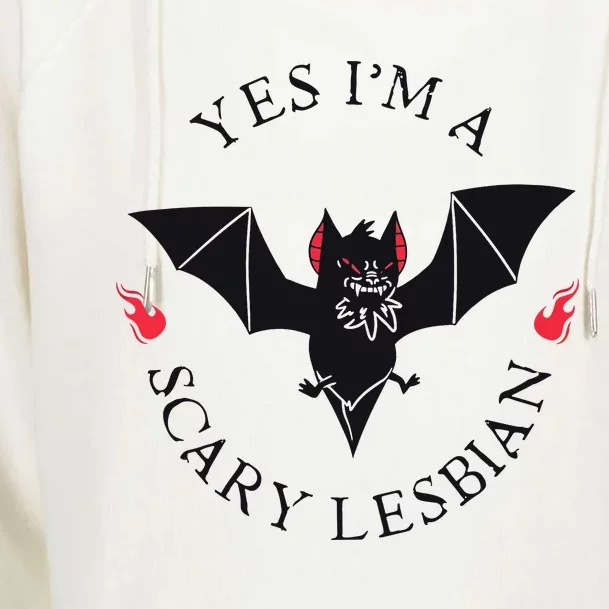 Scary Lesbian Sapphic Wlw Pride Lesbian Womens Funnel Neck Pullover Hood