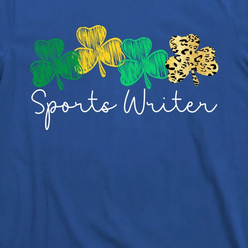 Shamrock Leopard Saint Paddy's Sports Writer St Patricks Day Great Gift T-Shirt