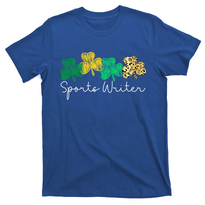 Shamrock Leopard Saint Paddy's Sports Writer St Patricks Day Great Gift T-Shirt