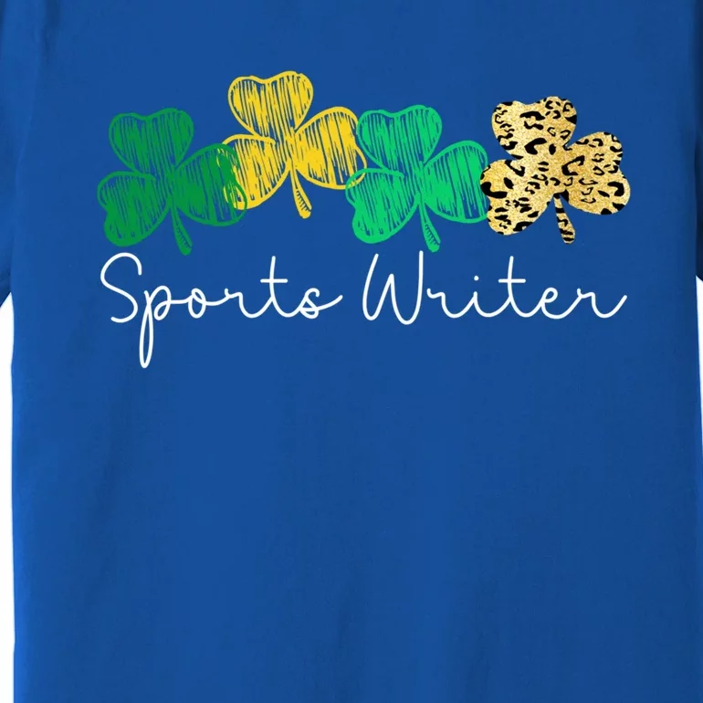 Shamrock Leopard Saint Paddy's Sports Writer St Patricks Day Great Gift Premium T-Shirt