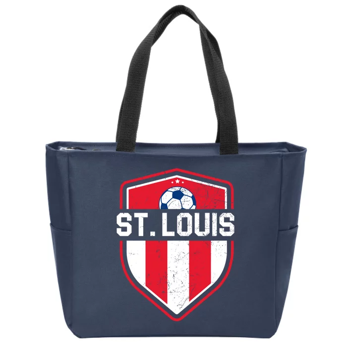 St Louis Soccer Vintage Zip Tote Bag