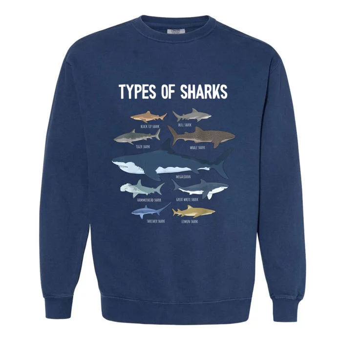 Shark Lover Shirt, Shark Lover Gift, Types Of Shark Garment-Dyed Sweatshirt