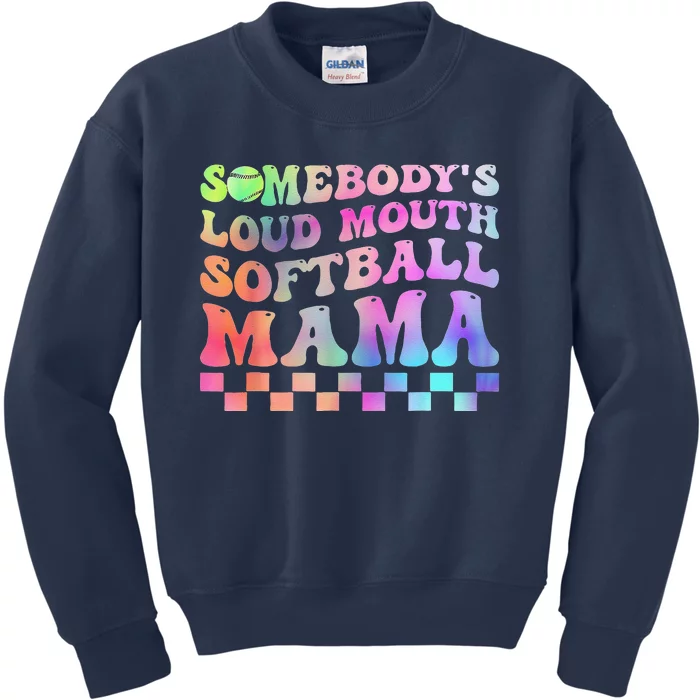 Somebody's Loudmouth Softball Mama Funny Mom Mother's DayGift Kids Sweatshirt