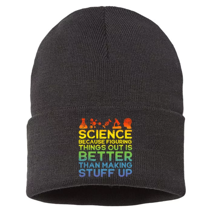 Science Lover Science Student Chemistry Funny Science Sustainable Knit Beanie