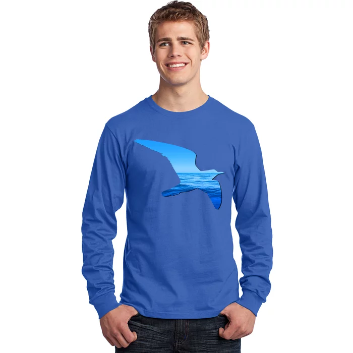 Seagull Lovers Silhouette Earth Day And Ocean Week Gift Long Sleeve Shirt