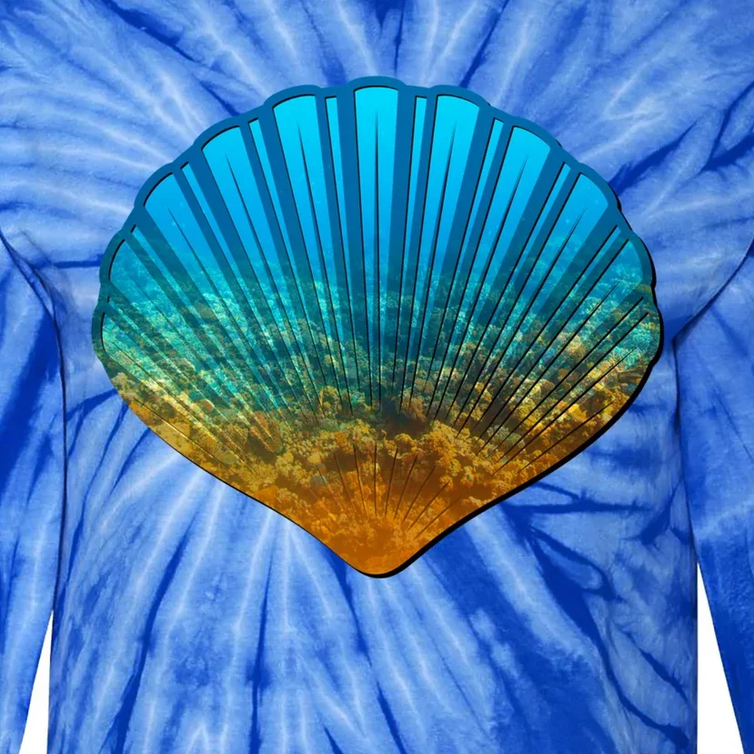 Seashell Lovers Silhouette Earth Day And Ocean Week Gift Tie-Dye Long Sleeve Shirt