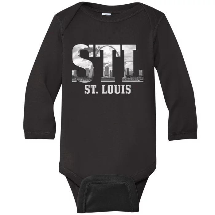 St. Louis Stl Skyline Pride Missouri Vintage Baby Long Sleeve Bodysuit