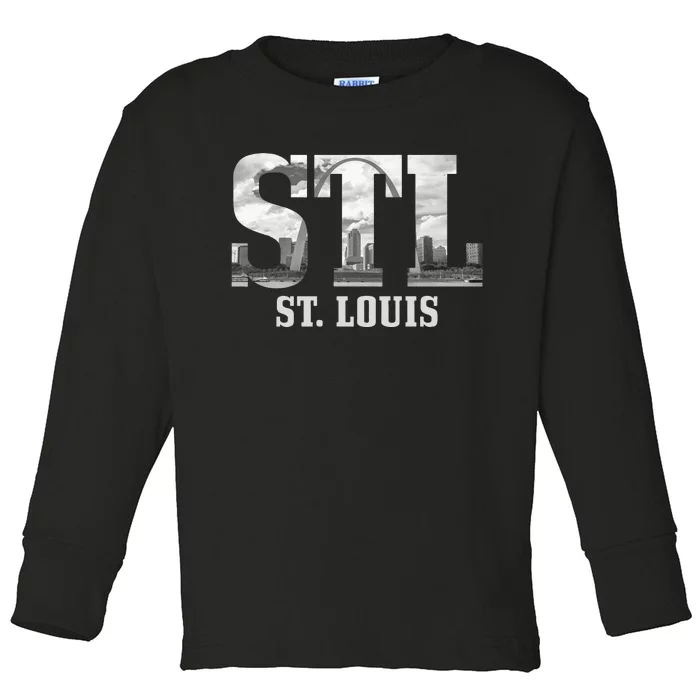 St. Louis Stl Skyline Pride Missouri Vintage Toddler Long Sleeve Shirt