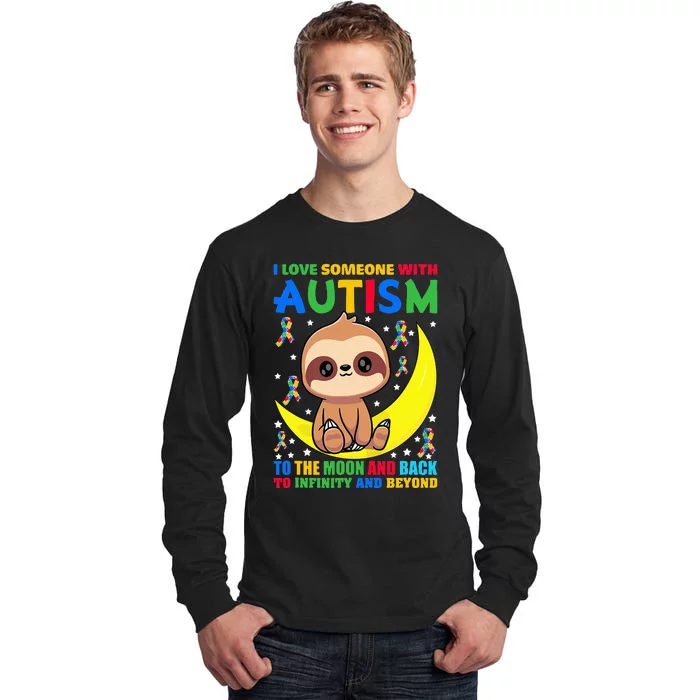 Sloth Love someone With Puzzle Cool asd Awareness Tall Long Sleeve T-Shirt