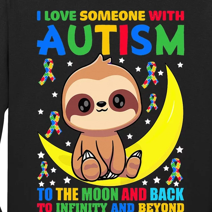 Sloth Love someone With Puzzle Cool asd Awareness Tall Long Sleeve T-Shirt