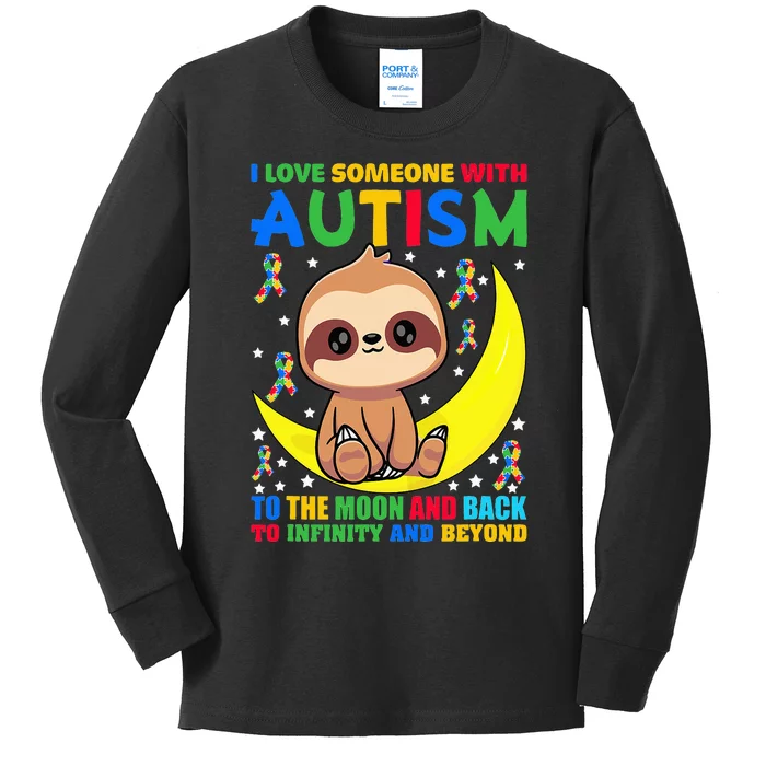 Sloth Love someone With Puzzle Cool asd Awareness Kids Long Sleeve Shirt