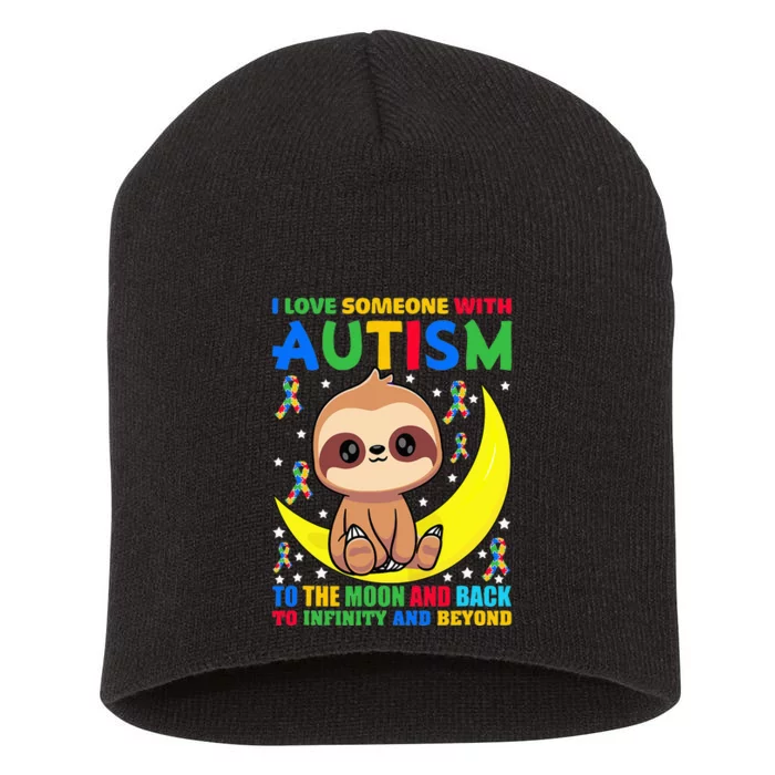 Sloth Love someone With Puzzle Cool asd Awareness Short Acrylic Beanie