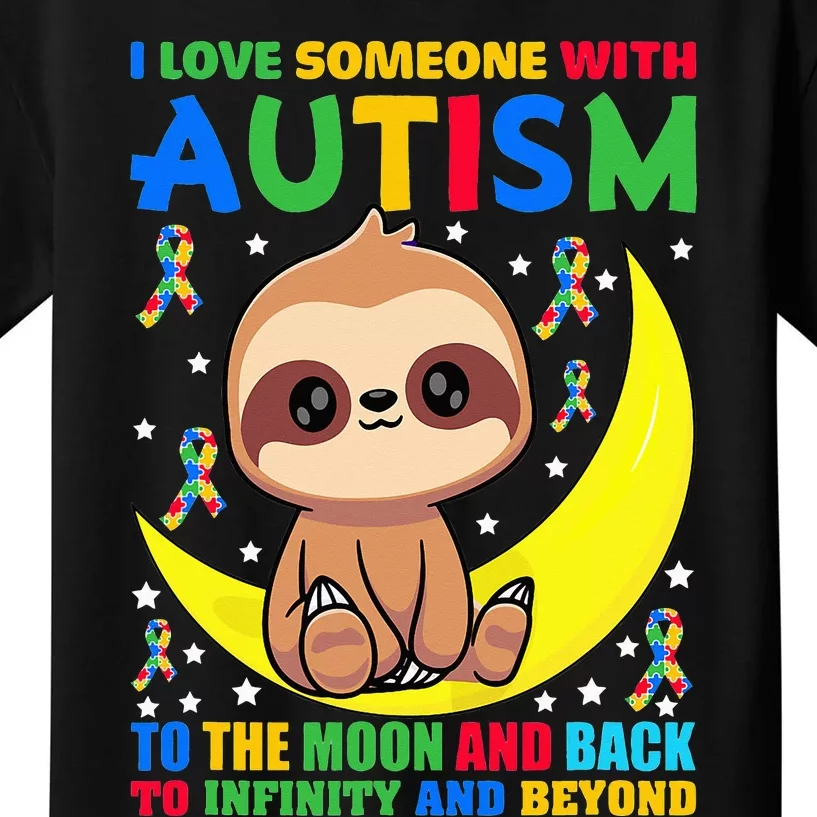 Sloth Love someone With Puzzle Cool asd Awareness Kids T-Shirt