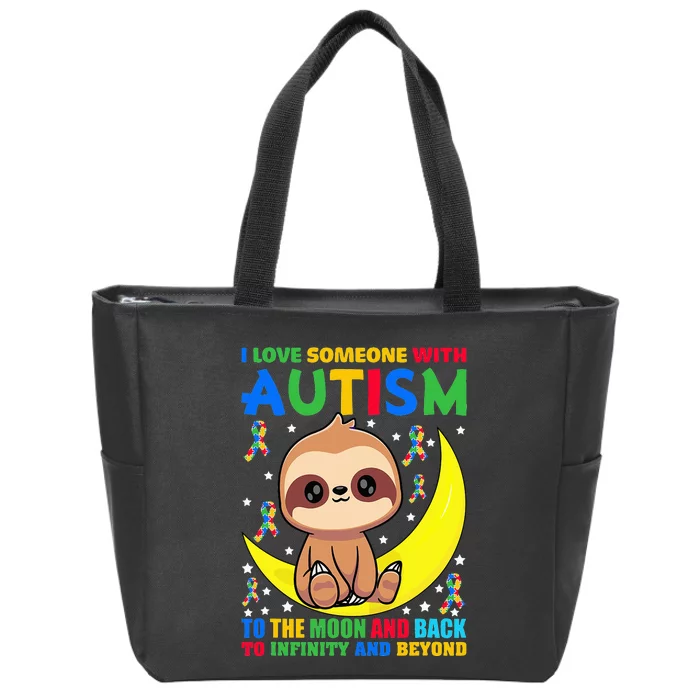 Sloth Love someone With Puzzle Cool asd Awareness Zip Tote Bag