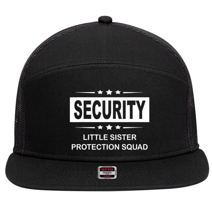 Security Little Sister Protection Squad 7 Panel Mesh Trucker Snapback Hat