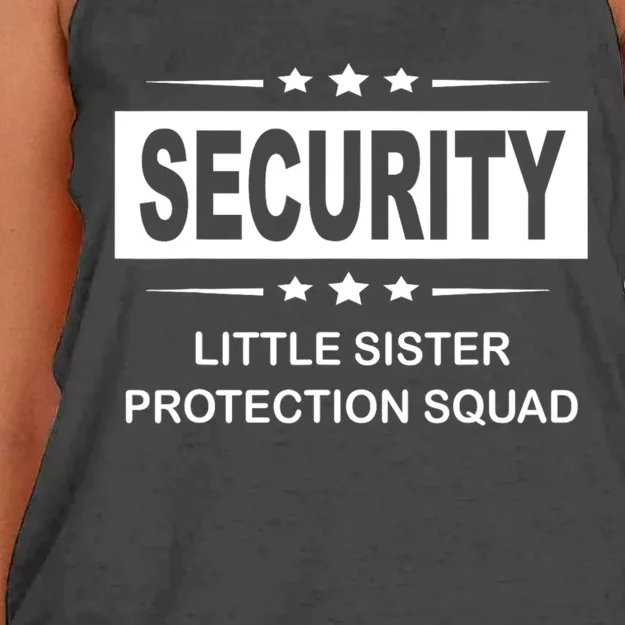 Security Little Sister Protection Squad Women's Knotted Racerback Tank