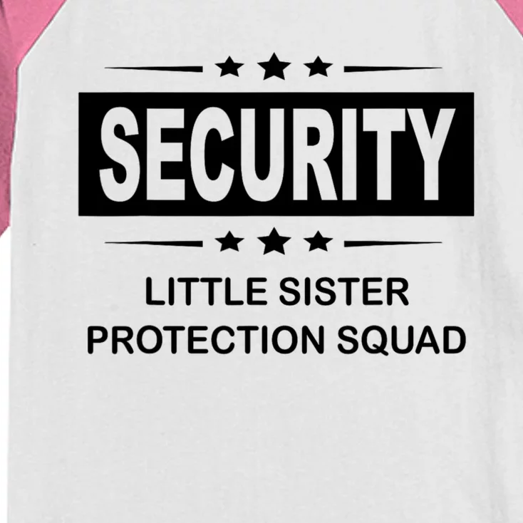 Security Little Sister Protection Squad Kids Colorblock Raglan Jersey