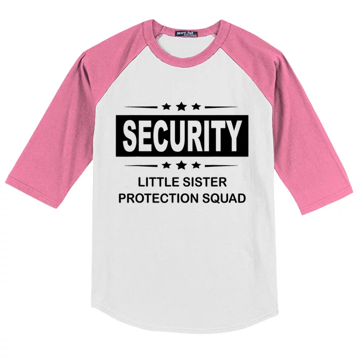 Security Little Sister Protection Squad Kids Colorblock Raglan Jersey