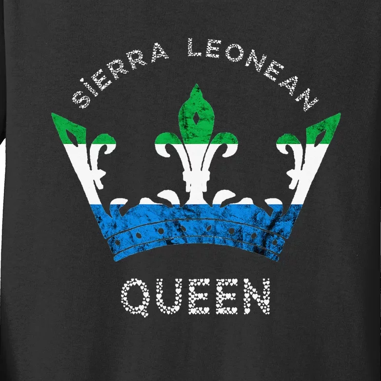 Sierra Leone Sierra Leonean Queen Crown Leonean Pride Kids Long Sleeve Shirt