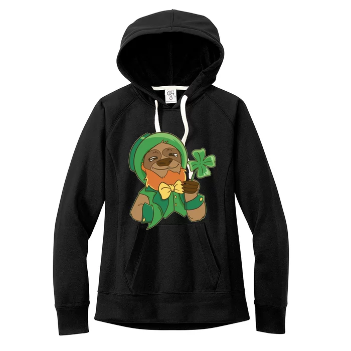 Sloth Leprechaun Women's Fleece Hoodie