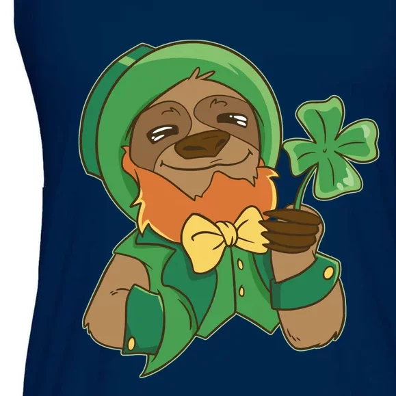 Sloth Leprechaun Ladies Essential Flowy Tank