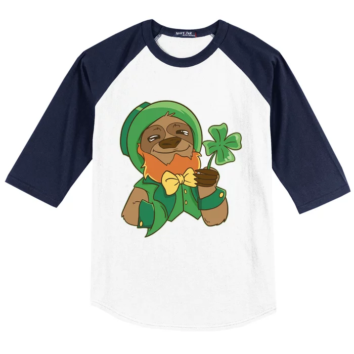 Sloth Leprechaun Baseball Sleeve Shirt