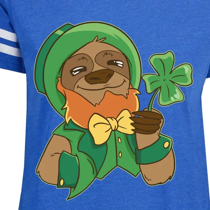 Sloth Leprechaun Enza Ladies Jersey Football T-Shirt