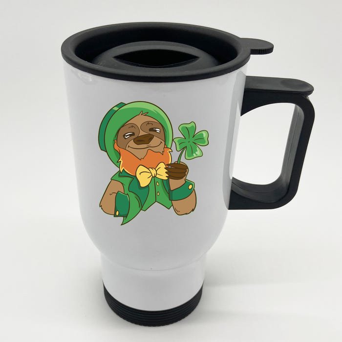 Sloth Leprechaun Front & Back Stainless Steel Travel Mug