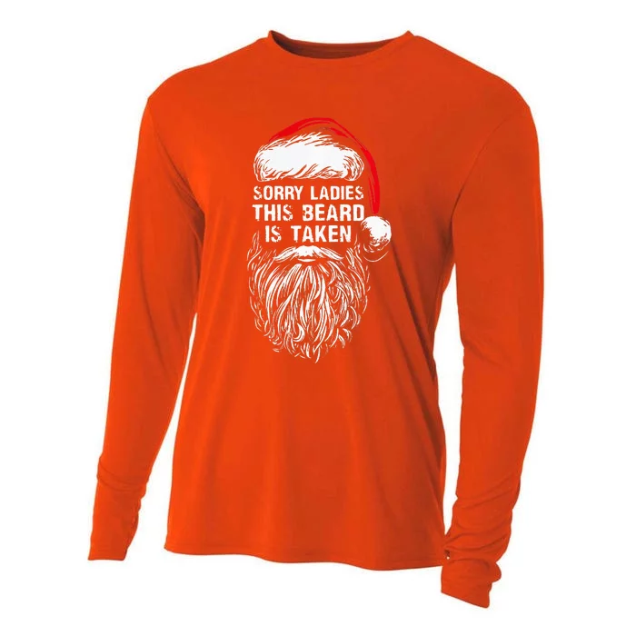 Sorry Ladies This Beard Is Taken Christmas Bearded Santa Cooling Performance Long Sleeve Crew