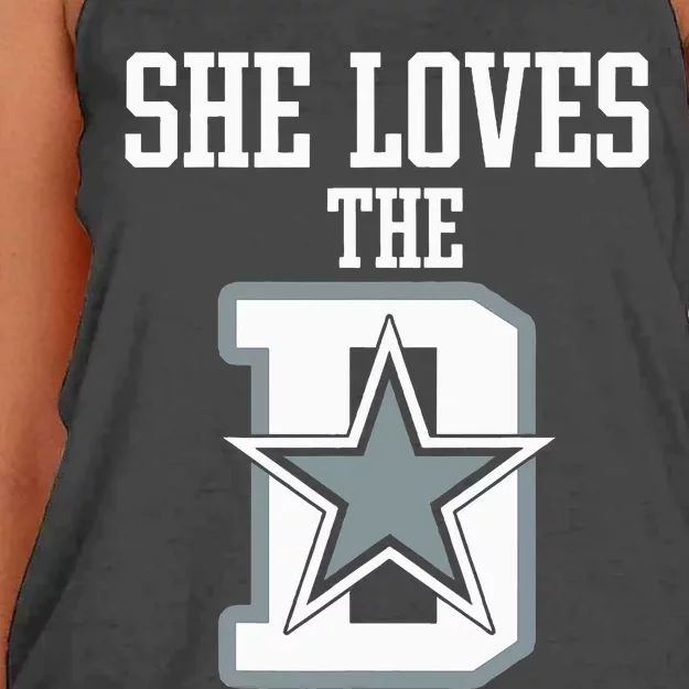 She Loves The D Dallas Women's Knotted Racerback Tank