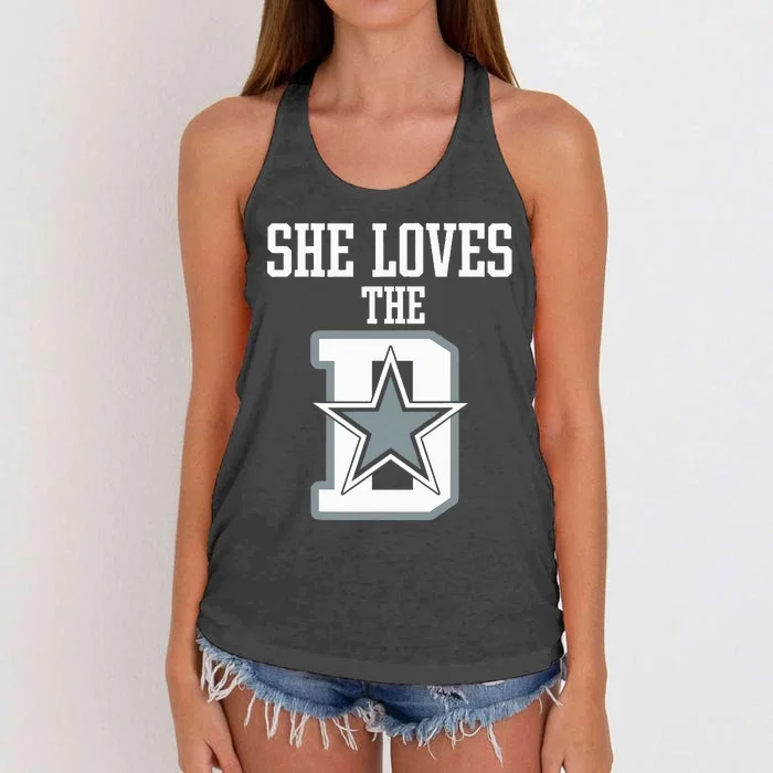 She Loves The D Dallas Women's Knotted Racerback Tank