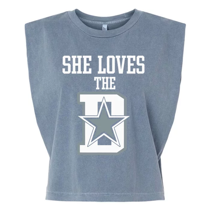 She Loves The D Dallas Garment-Dyed Women's Muscle Tee