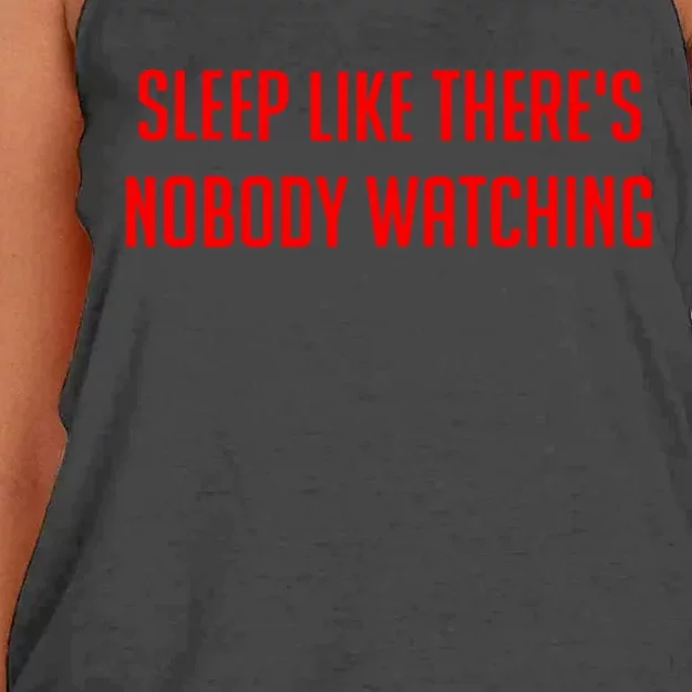 Sleep Like ThereS Nobody Watching Women's Knotted Racerback Tank