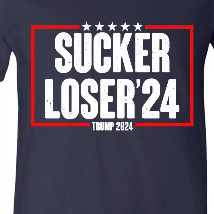 Sucker Loser Trump Biden Debate 2024 V-Neck T-Shirt