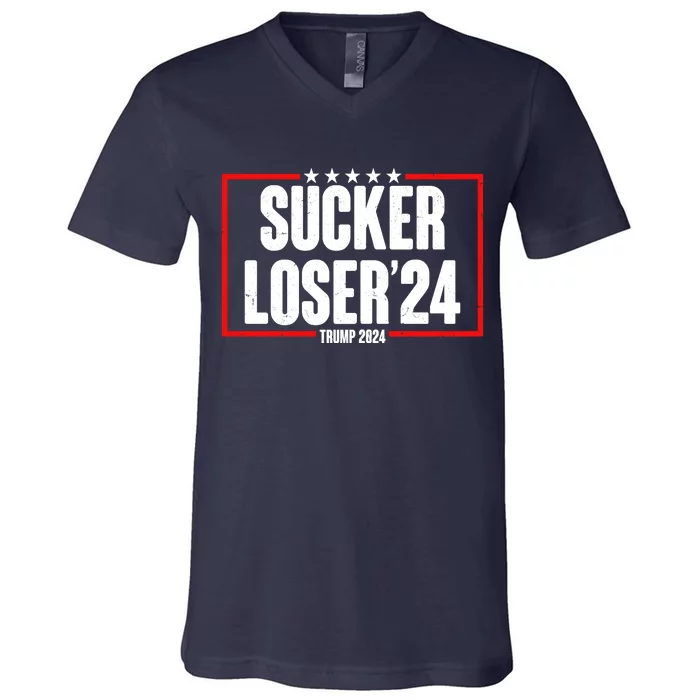 Sucker Loser Trump Biden Debate 2024 V-Neck T-Shirt