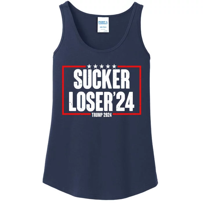 Sucker Loser Trump Biden Debate 2024 Ladies Essential Tank