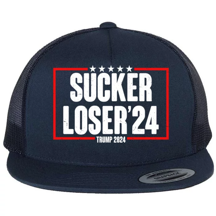 Sucker Loser Trump Biden Debate 2024 Flat Bill Trucker Hat