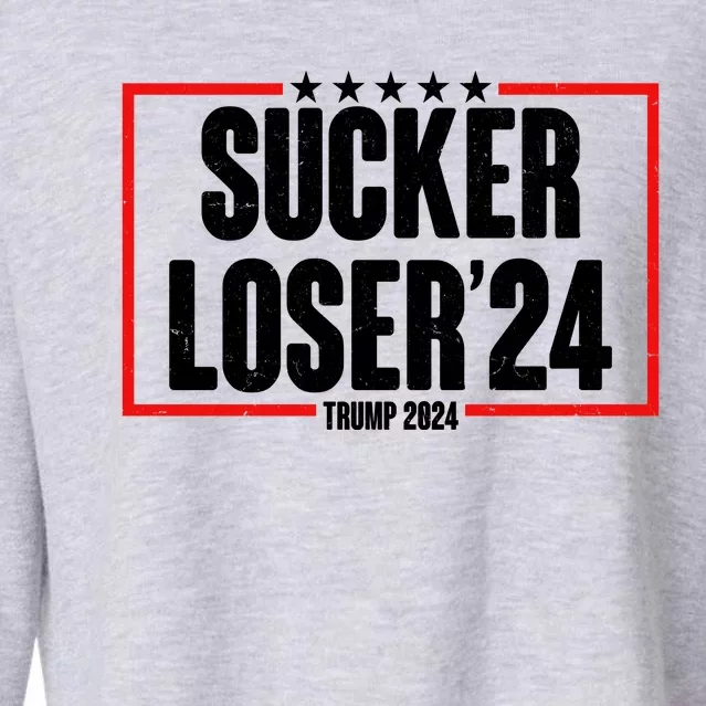 Sucker Loser Trump Biden Debate 2024 Cropped Pullover Crew