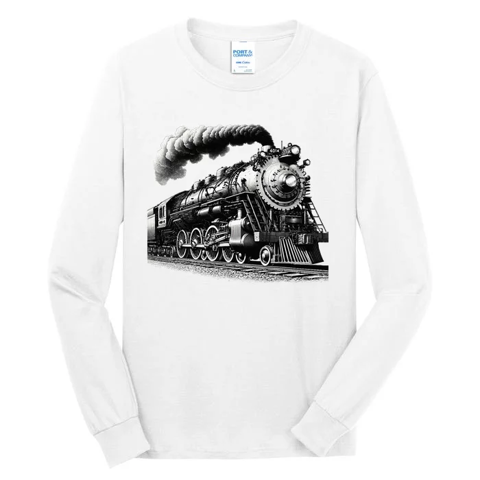 Steam Locomotive Train 4014 Vintage Railroad Big  Engine Tall Long Sleeve T-Shirt