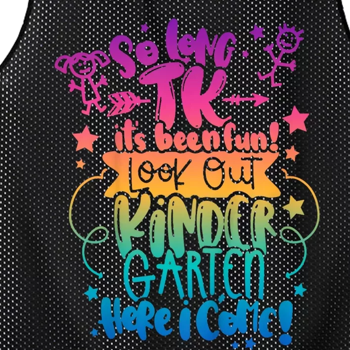 So Long Tk ItS Been Fun Look Out Kindergarten Here I Come Mesh Reversible Basketball Jersey Tank