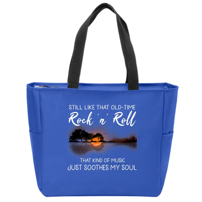 Still Like That Old Time Rock N Roll Music Guitar Hippie Zip Tote Bag