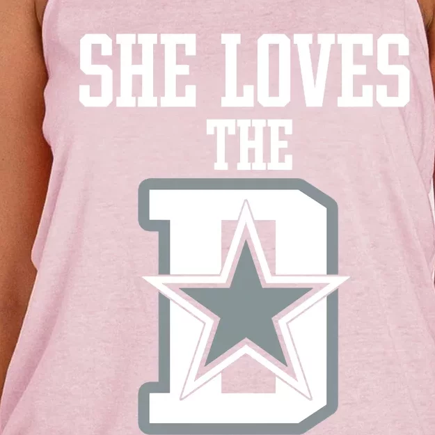 She Loves The D Dallas Women's Knotted Racerback Tank