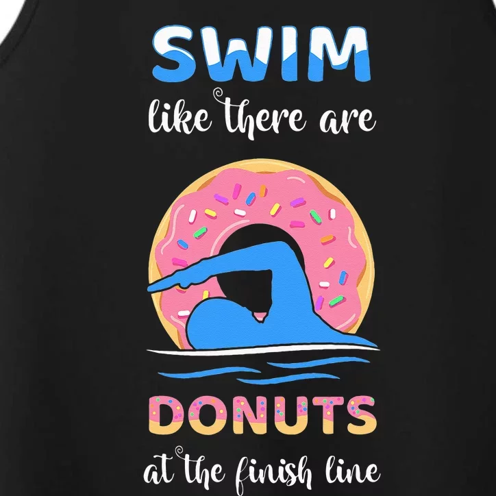 Swim Like There Are Donuts At The Finish Line Swimming Team Performance Tank