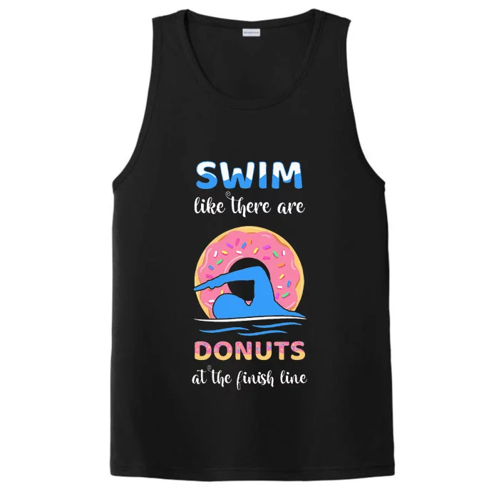 Swim Like There Are Donuts At The Finish Line Swimming Team Performance Tank