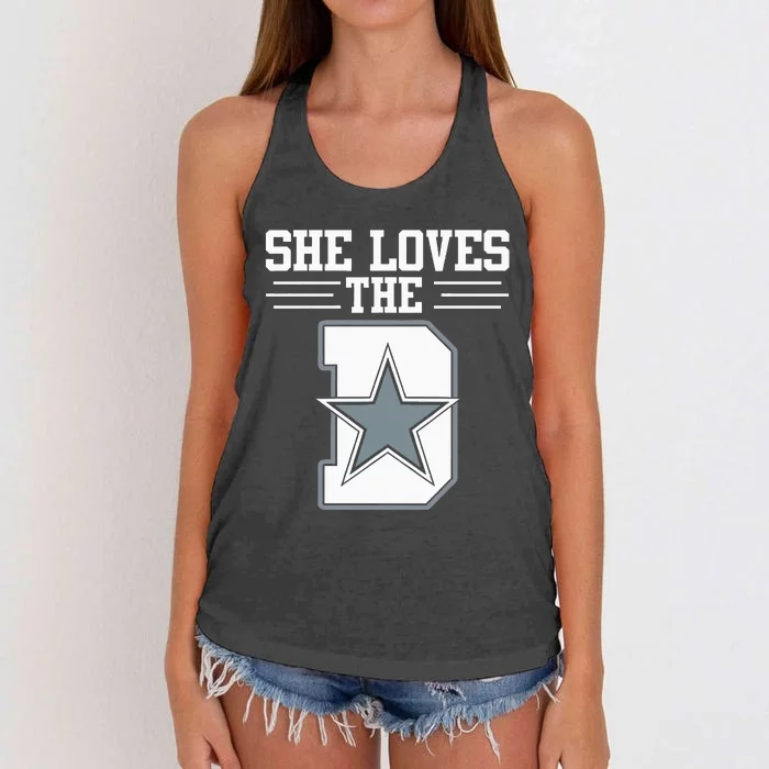 She Loves The D Dallas Women's Knotted Racerback Tank